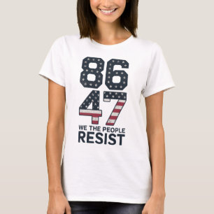 T-shirt 86 47 Résister Anti Trump Vintage 8647 Drapeau Usa