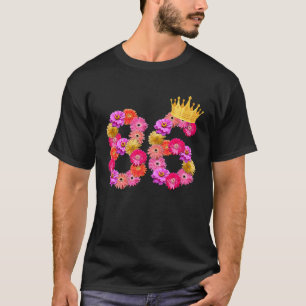 T-shirt 86 Anniversaire Femmes Flower Crown Mon 86t
