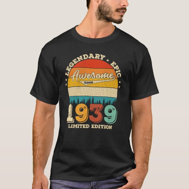 T-shirt 86 Ans 1939 Retro Magnifique 90e anniversaire Cade (Devant)