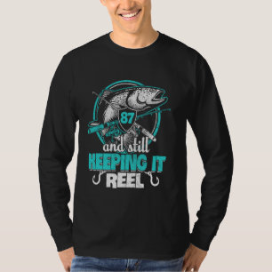 T-shirt 87e Pêche drôle Anniversaire Chemise pêcheur Keepi