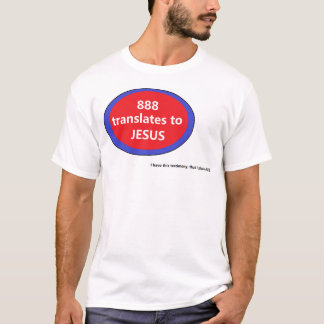 T-shirt 888 se traduit par JESUS