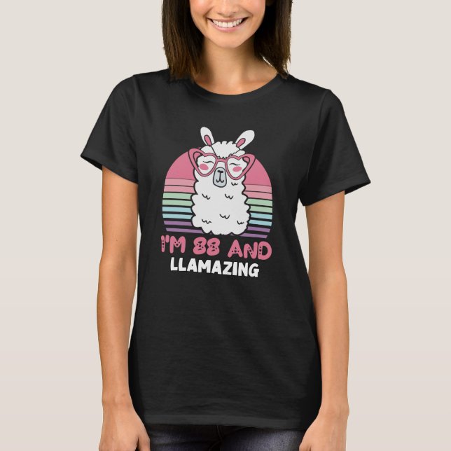 T-shirt 88th Birthday Llamazing Llama 88 Year Old Birthday (Devant)