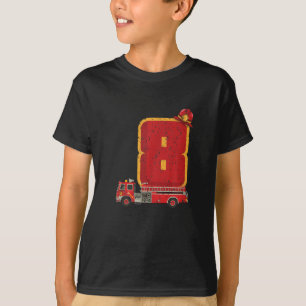 T-shirt 8 Anniversaire Cadeaux Garçon Pompier