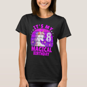 T-shirt 8 Anniversaire fille Unicorn pourpre Vintage R