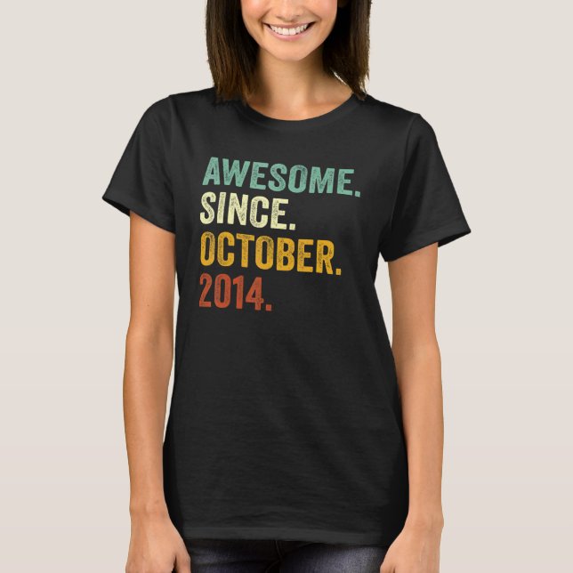 T-shirt 8 Ans Awesome depuis Octobre 2014 8e anniversaire (Devant)