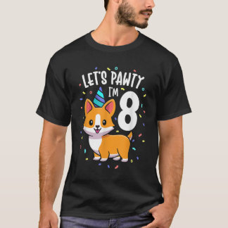 T-shirt 8 Ans Corgi Amoureux des chiens 8e Anniversaire So