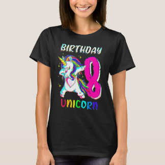 T-shirt 8 ans fille Dabbing Unicorn 8e anniversaire Unic
