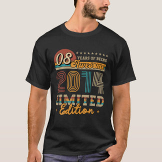 T-shirt 8 Ans Vintage 2014 Edition Limitée 8E Birthda