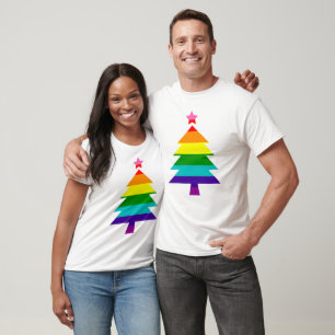 T-shirt 8 bandes LGBT Fierté Drapeau Arbre de Noël Arc-en-