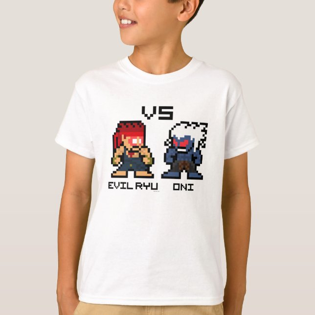 T-shirt 8 bits Evil Ryu VS Oni (Devant)