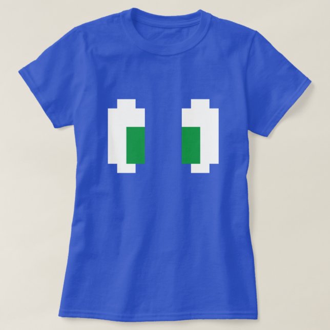 T-shirt 8 Bits Pixel Manga Yeux verts (Design devant)