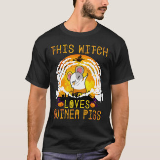 T-shirt 8 Cette sorcière adore les cochons d'Inde Hallowee