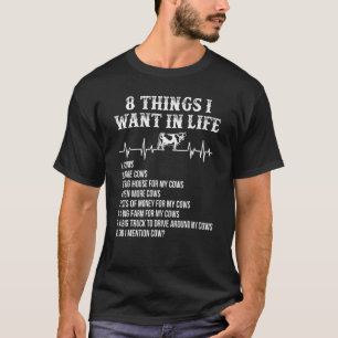 T-shirt 8 choses que je veux dans la vie Battement de coe