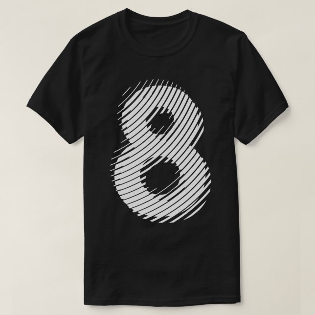 T-shirt 8 en blanc (Design devant)