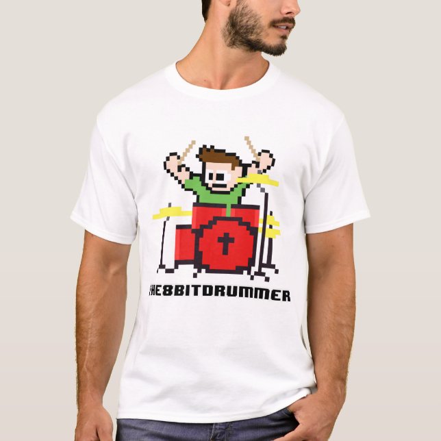 T-shirt 8 Morceaux Batterie Morceau Drummer Geek (Devant)
