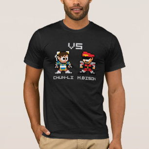 T-shirt 8bit Chun-Li CONTRE M.Bison