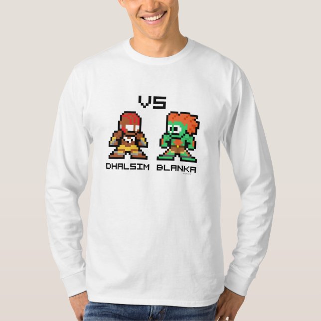 T-shirt 8bit Dhalsim CONTRE Blanka (Devant)