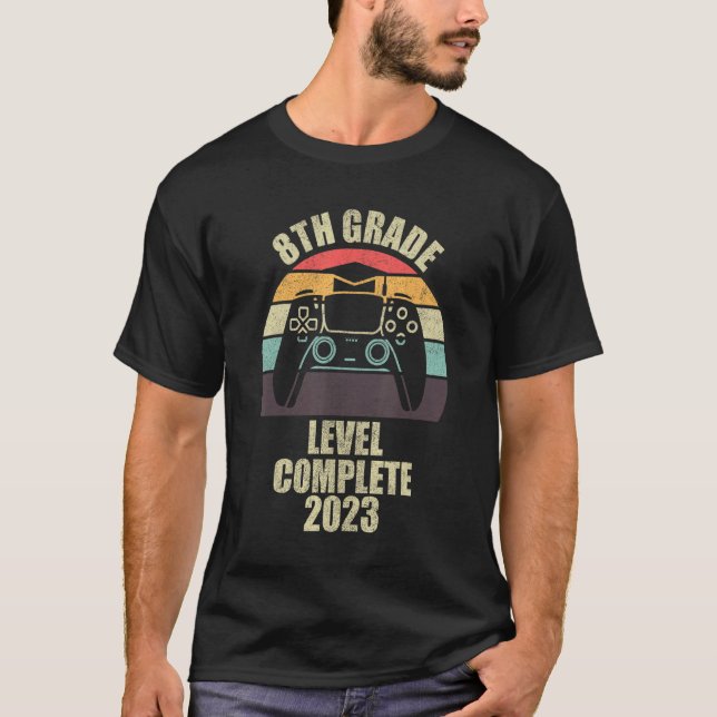 T-shirt 8e année Jeux vidéo complets 2023 Graduat (Devant)