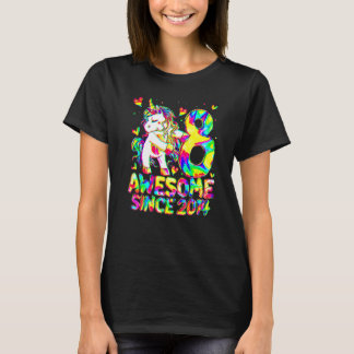 T-shirt 8e anniversaire Colorful Tie Dye 8 ans Unicorn G
