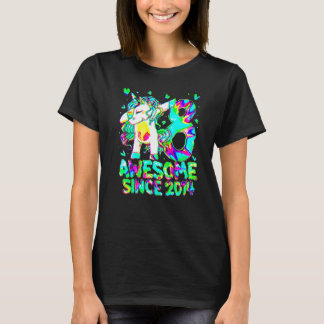 T-shirt 8e anniversaire Colorful Tie Dye 8 ans Unicorn G