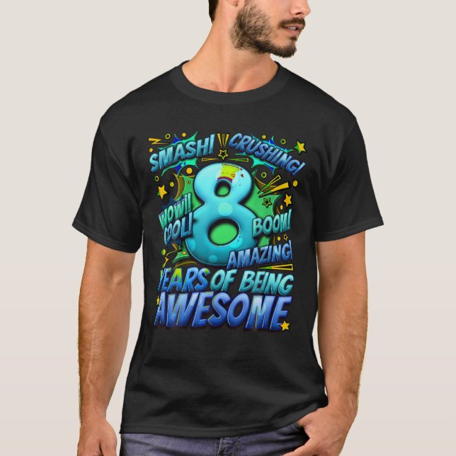 T-shirt 8e anniversaire Comic Style stupéfiant depuis 2015 (Devant)