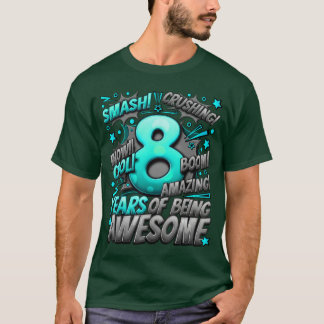 T-shirt 8e anniversaire de style de bande dessinée Incroya