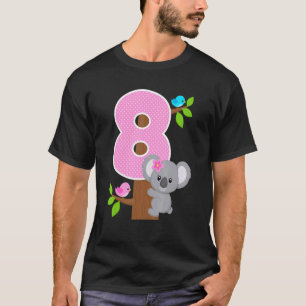 T-shirt 8e anniversaire Koala Ours 8e anniversaire fille K