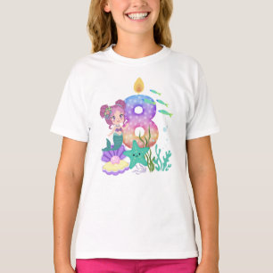 T-shirt 8e Anniversaire Mermaid Colorée & Créatures Marine