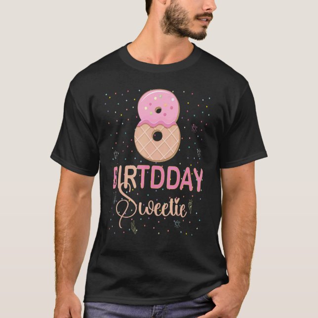 T-shirt 8e anniversaire Sweetie Crème de glace fille 8 ans (Devant)