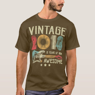 T-shirt 8e Birthday Womens Mens Vintage Awesome 2014 Guit