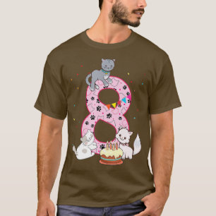 T-shirt 8e Chats Anniversaire Fille fête mignonne 8 ans Si