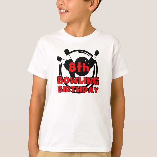 T-shirt 8ème Anniversaire de bowling (Devant)