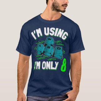 T-shirt 8th Birthday 8 Years Old PC Gamer WASD Gaming Vide