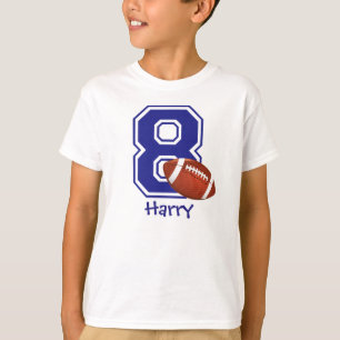 T-shirt 8th Birthday boy football personalized