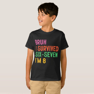 T-shirt 8th Birthday Boy Outfit I`m 8 Year Old Six Seven B