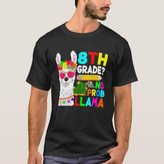 T-shirt 8th Grade No Prob Llama Back To School First Day
