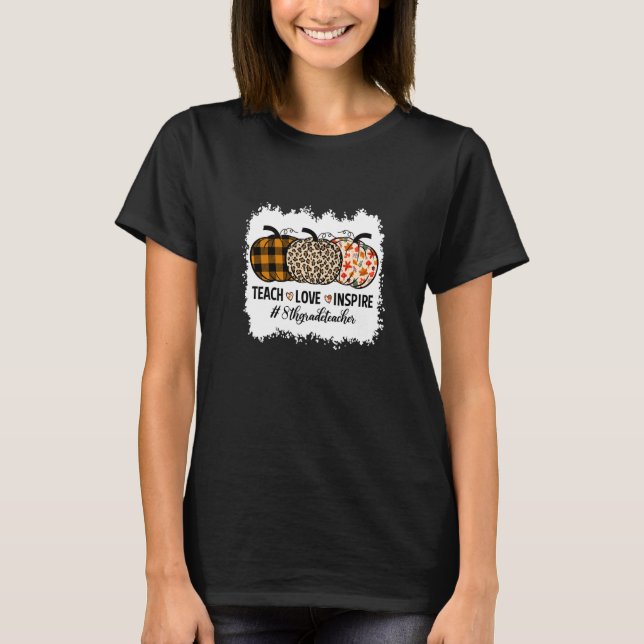 T-shirt 8th Grade Teacher Back To School Pumpkin Fall Teac (Devant)