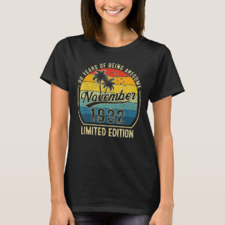 T-shirt 90 Ans Awesome Depuis Novembre 1932 90th Bir