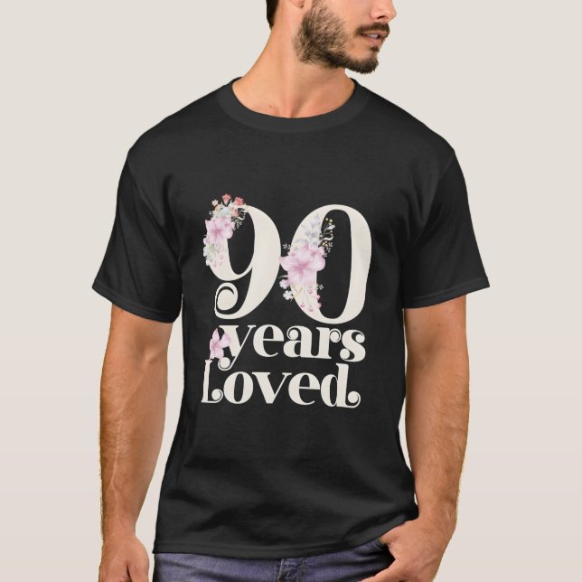 T-shirt 90 Ans Grand-Mère Aimée 90E Py 90 (Devant)