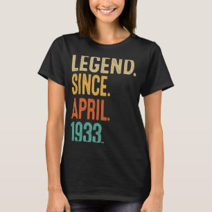 T-shirt 90 ans Vintage avril 1933 90e anniversaire 1er