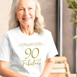 T-shirt 90 et fabuleux ornement d'or 90e anniversaire