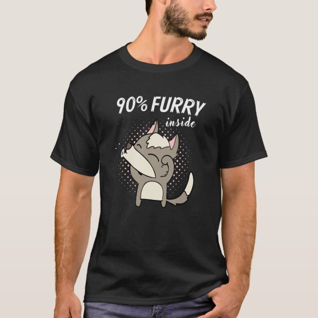 T-shirt 90% Furry Fursona Fandom Furries (Devant)