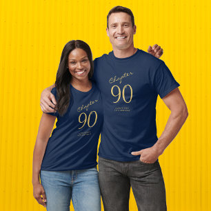 T-shirt 90e anniversaire fête bleue
