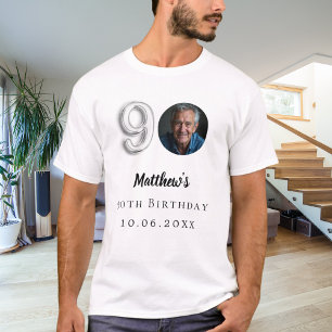 T-shirt 90e anniversaire photo argent