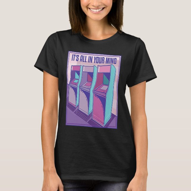 T-shirt 90s Retro Player Vaporwave 80s Arcade Machine Vint (Devant)