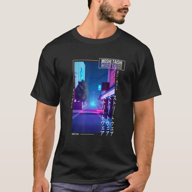 T-shirt 90's Retro Synthwave Japanese Vaporwave Otaku Aest (Devant)