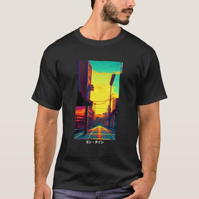 T-shirt 90's Retro Synthwave Japanese Vaporwave Otaku Aest (Devant)
