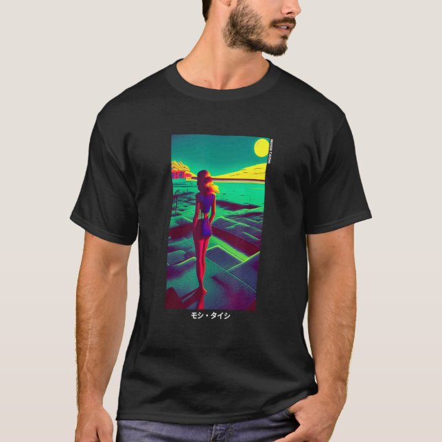 T-shirt 90's Retro Synthwave Japanese Vaporwave Otaku Aest (Devant)