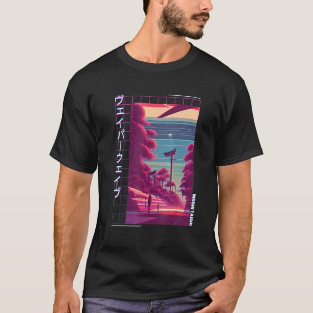 T-shirt 90's Retro Synthwave Japanese Vaporwave Otaku Aest (Devant)