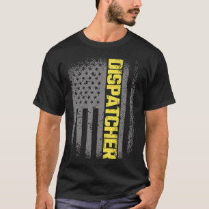 T-shirt 911 Dispatcher Thin Gold Line US Flag Emergency Di